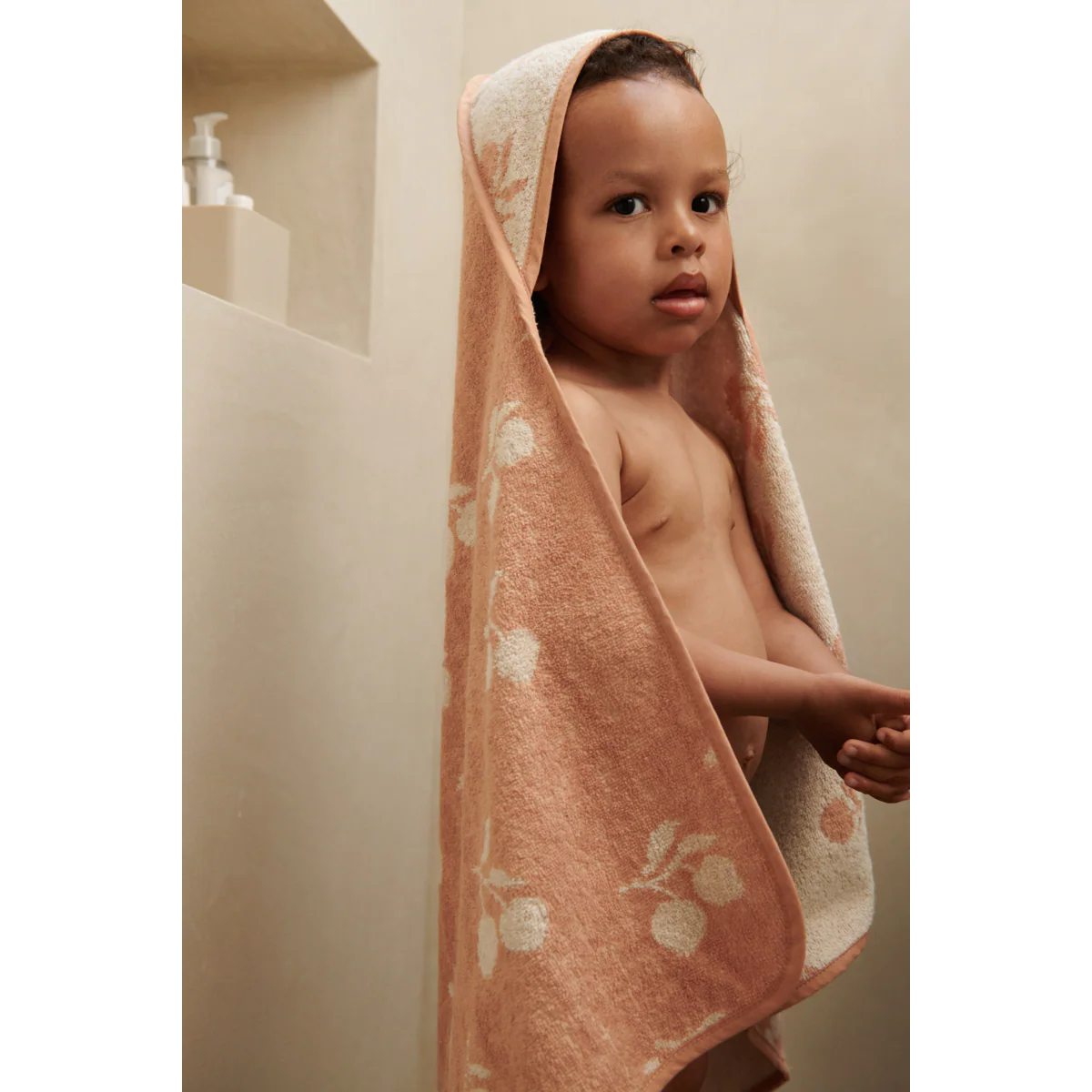 Alba Hooded Baby Towel - Peach / Sea shell - Image 3