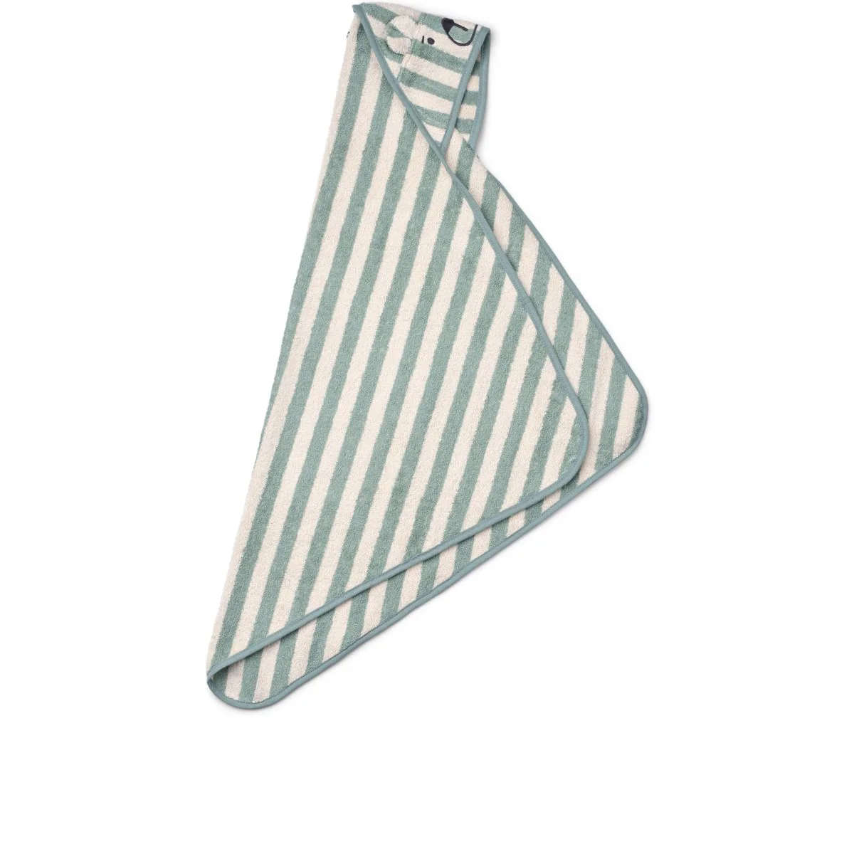 Albert hooded baby towel - Peppermint / creme de la creme - Image 2