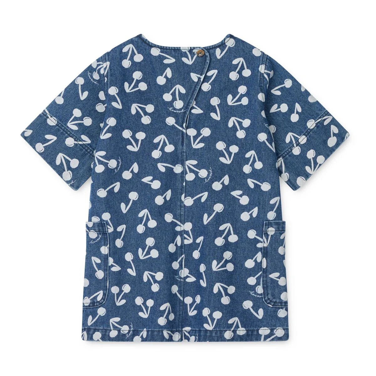 Angelica Printed Denim Dress - Cherry blossom / Medium blue denim - Image 2