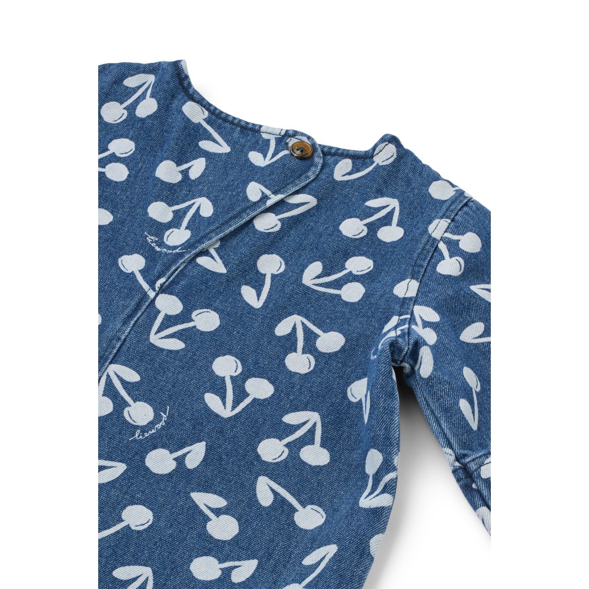 Angelica Printed Denim Dress - Cherry blossom / Medium blue denim - Image 3