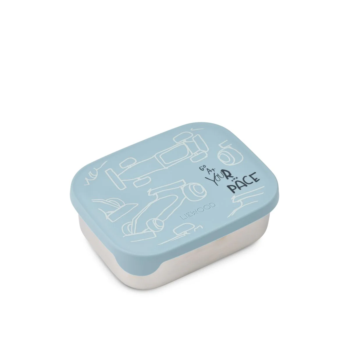 ARTHUR Steel Lunchbox - Race cars / Beach blue