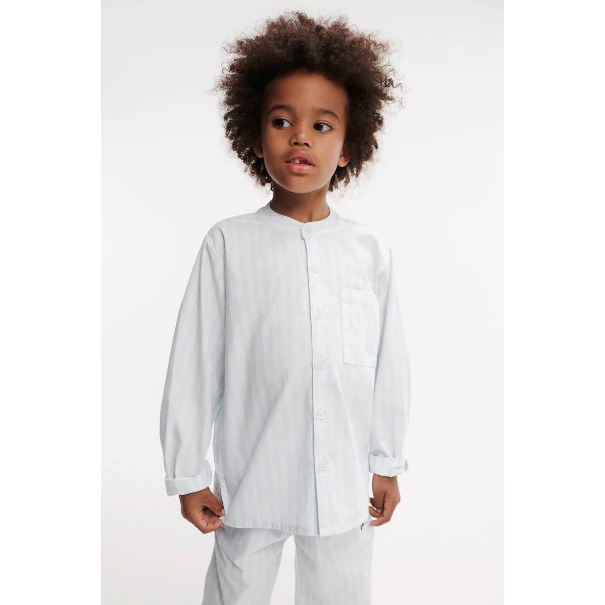 Ashton Stripe Shirt - Y/D stripe Pure sky / Creme de la creme - Image 4