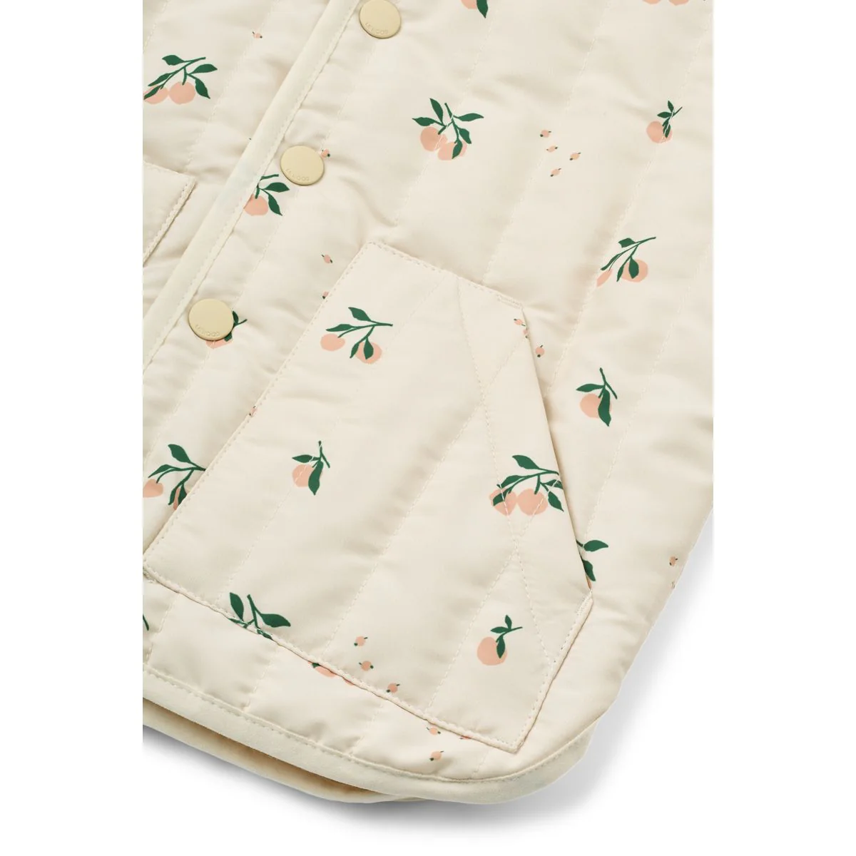 Bea Quilted Jacket With Frill Collar - Peach / Sea shell - Image 4