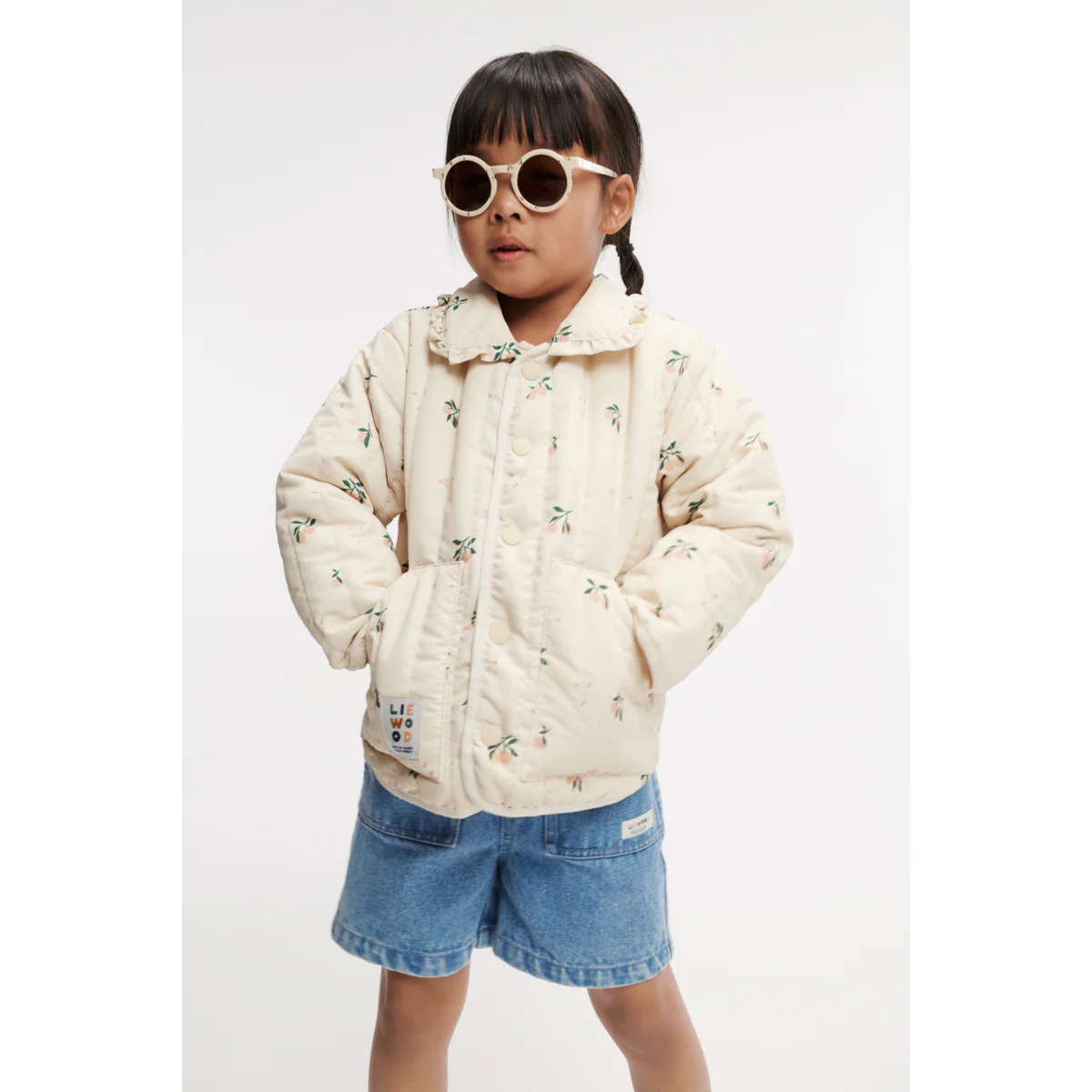 Bea Quilted Jacket With Frill Collar - Peach / Sea shell - Image 5
