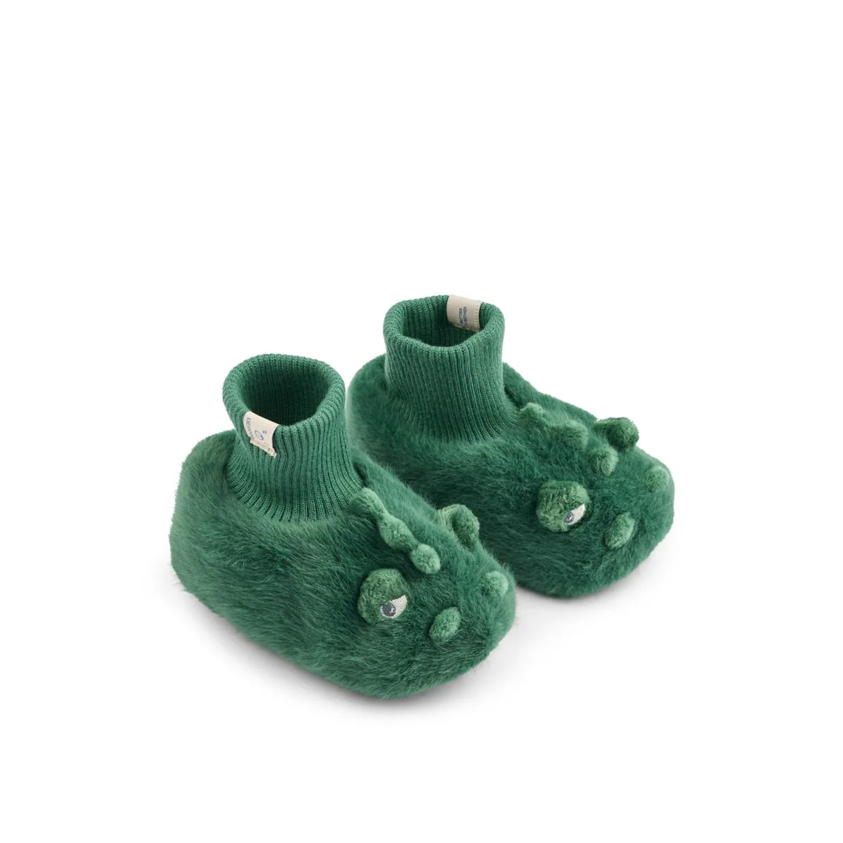Beth Crocodile Plush Slippers - Garden green