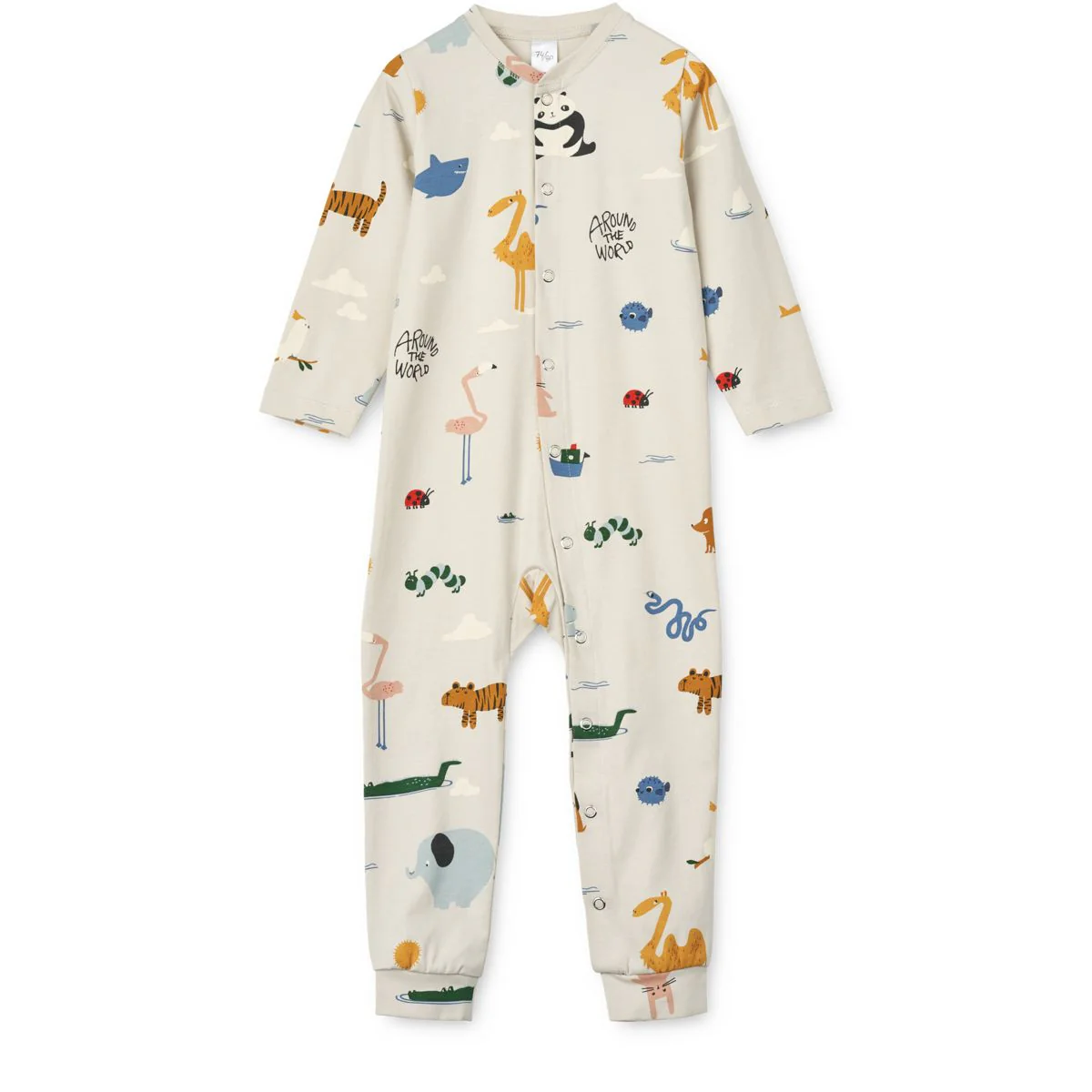 Birk Printed Pyjama Jumpsuit - Around the world / Sandy