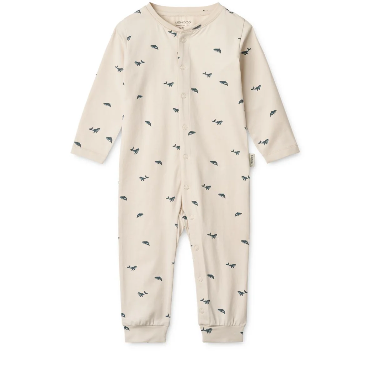 Birk Printed Pyjama Jumpsuit - Mini whale / Sandy