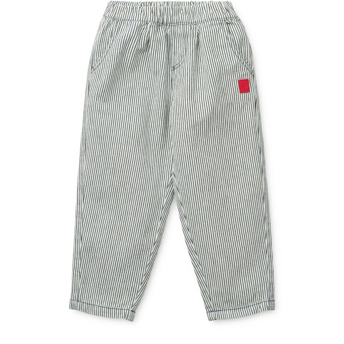 Borris Stripe Denim Trousers - Classic navy / Creme de la creme