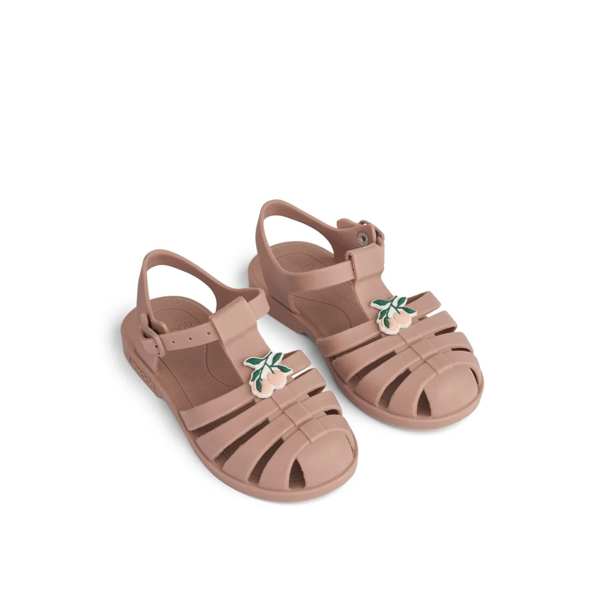 Bre Beach Sandals with Charms - Peach / Dark rose