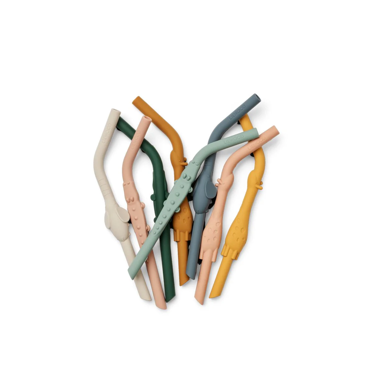 Carlson animal straws 8-pack - Yellow mellow multi mix