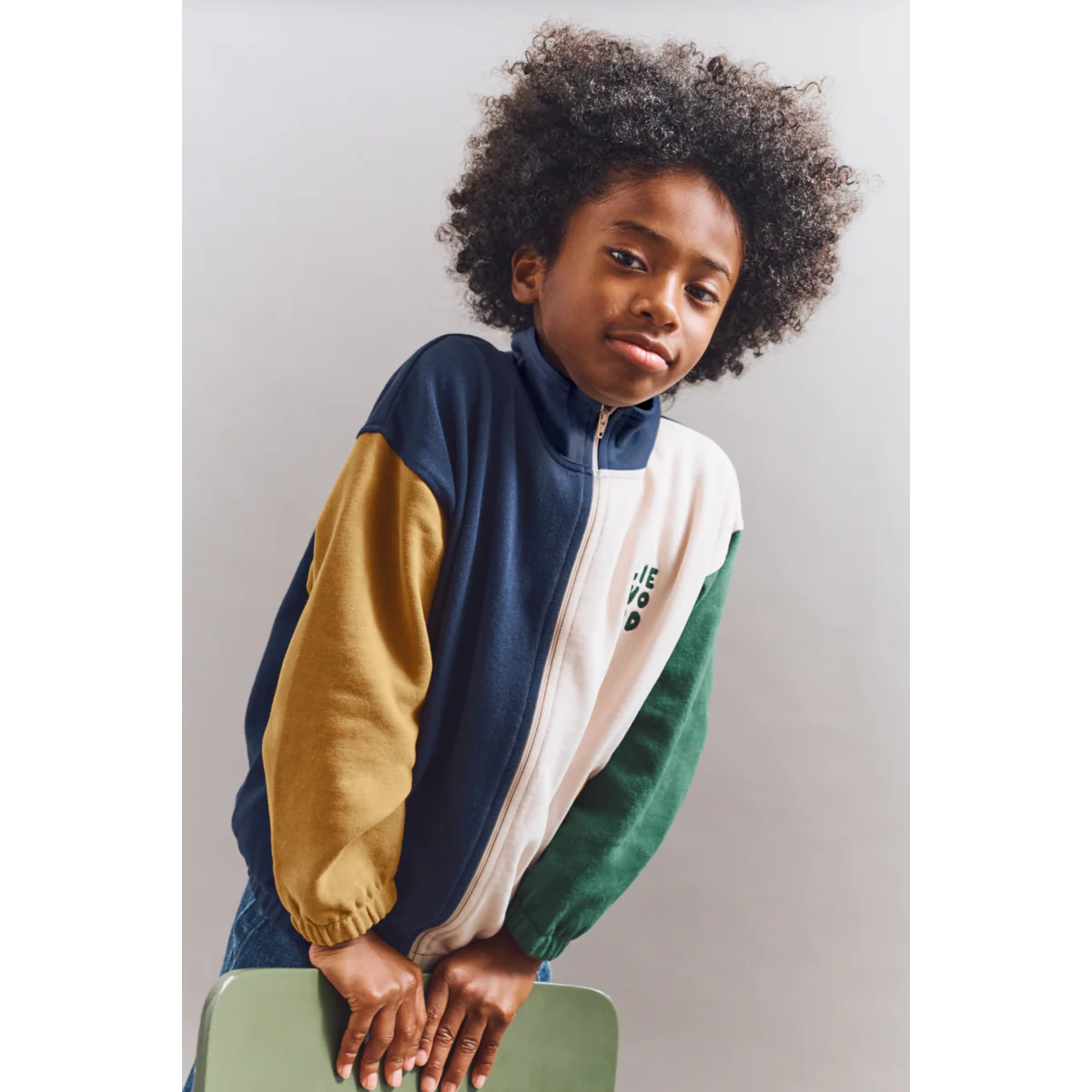 Cassius Zip-up Sweatshirt - Classic navy multi mix - Image 4