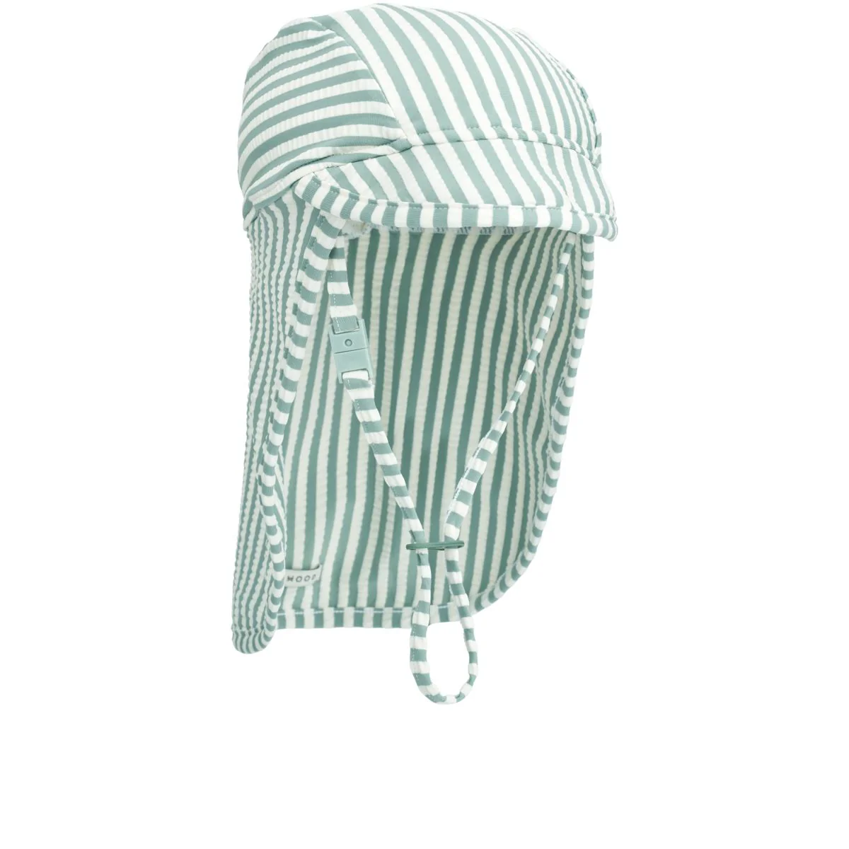 Cecilia Seersucker Swim Hat - Stripe Peppermint / Crisp white