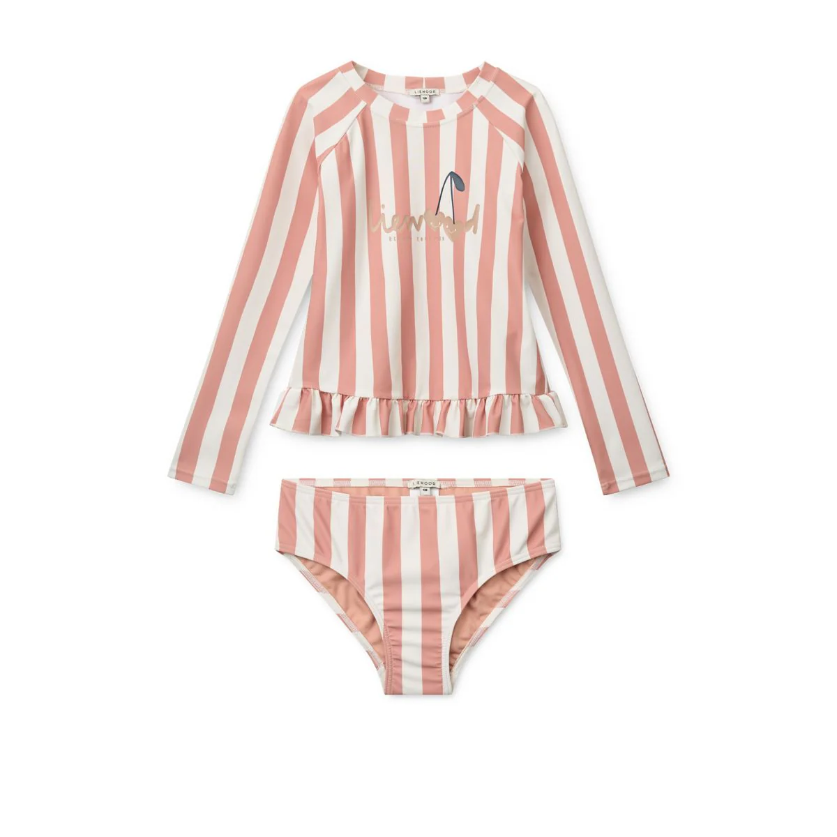 Dagny Striped Swim Set  - Coral blush / creme de la creme stripe