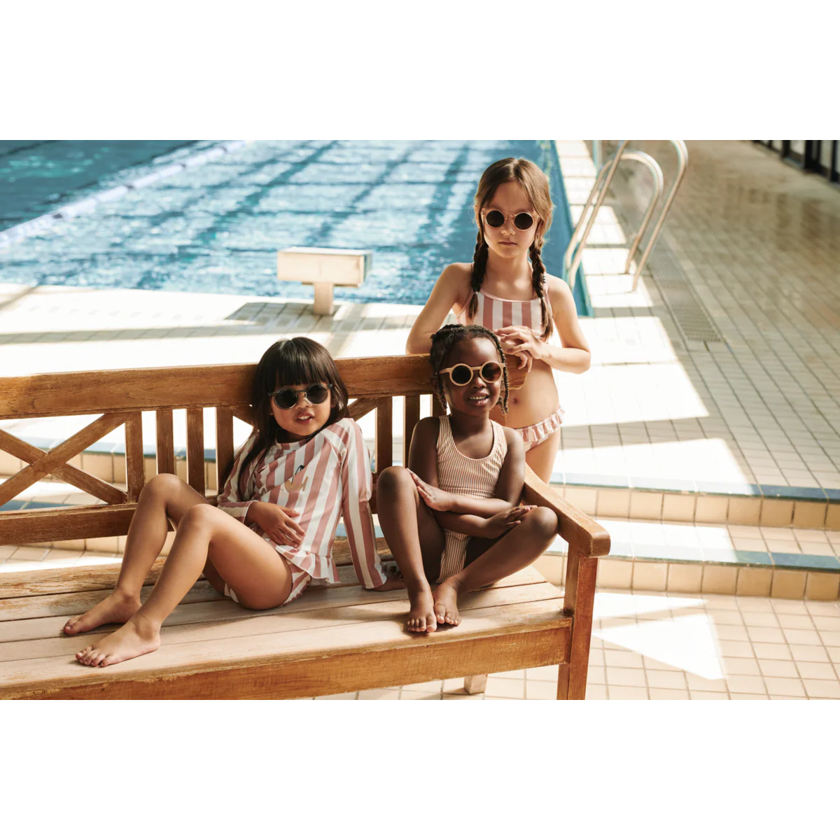 Dagny Striped Swim Set  - Coral blush / creme de la creme stripe - Image 4