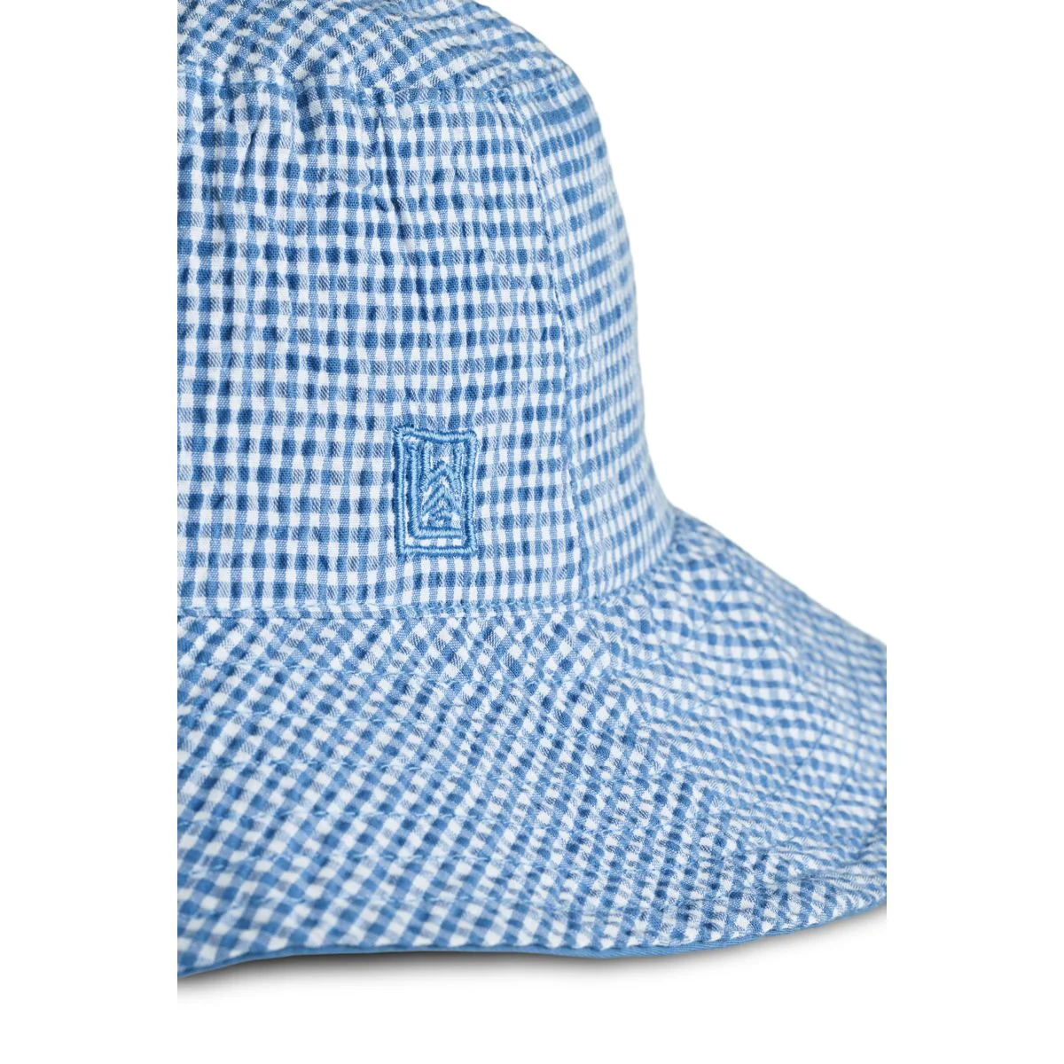 Damon Seersucker Bucket Hat - Y/D Check Riverside / Crisp white - Image 3