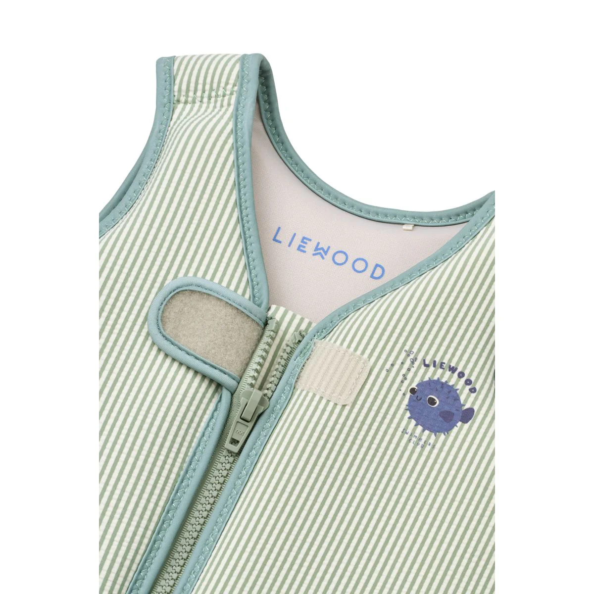 Dove Seersucker Swim Vest - Peppermint / Sandy - Image 3