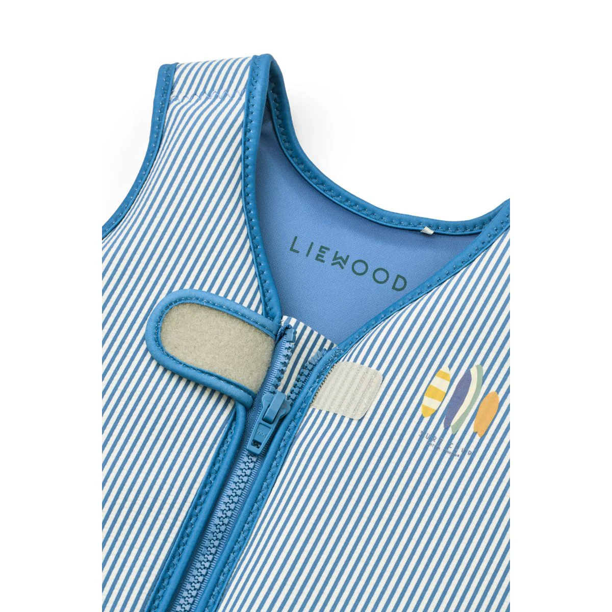Dove Seersucker Swim Vest - Y/D stripe Riverside / Creme de la creme - Image 3