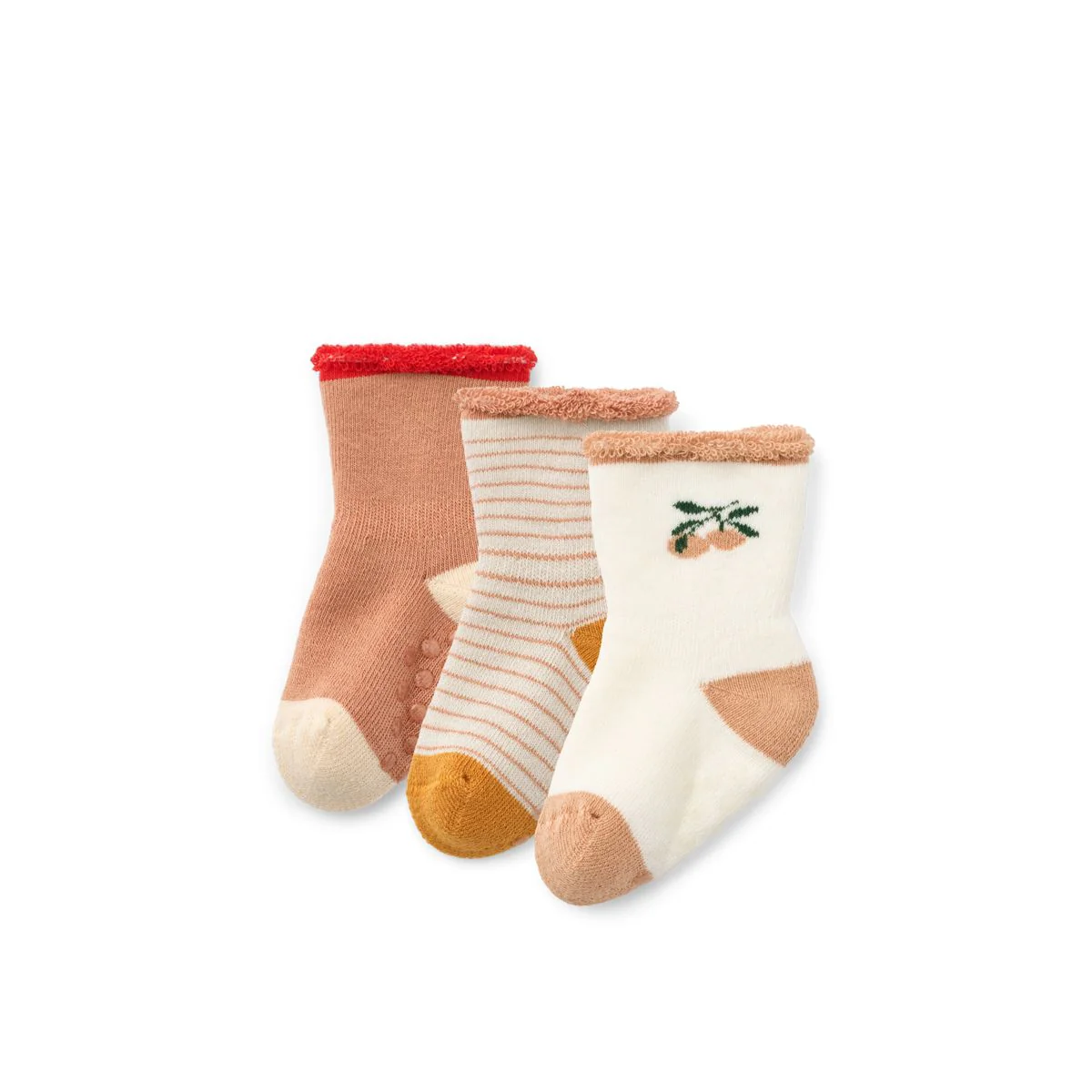 Eloy Baby Socks 3-Pack - Peach / Sandy mix