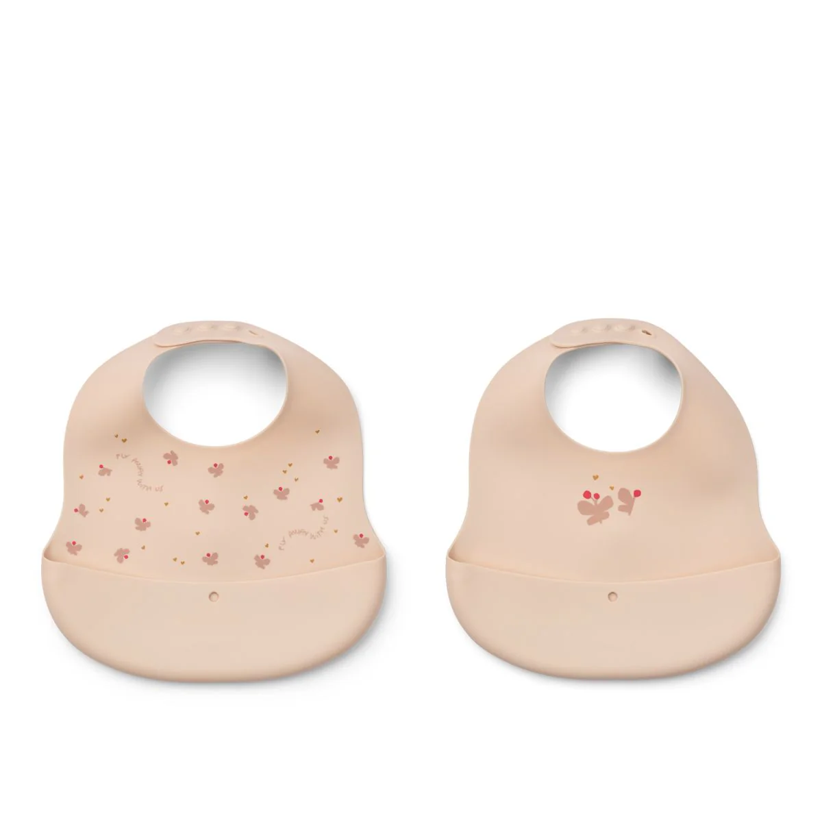 EMBER Printed Bib 2-pack - Mini Butterfly / Apple blossom