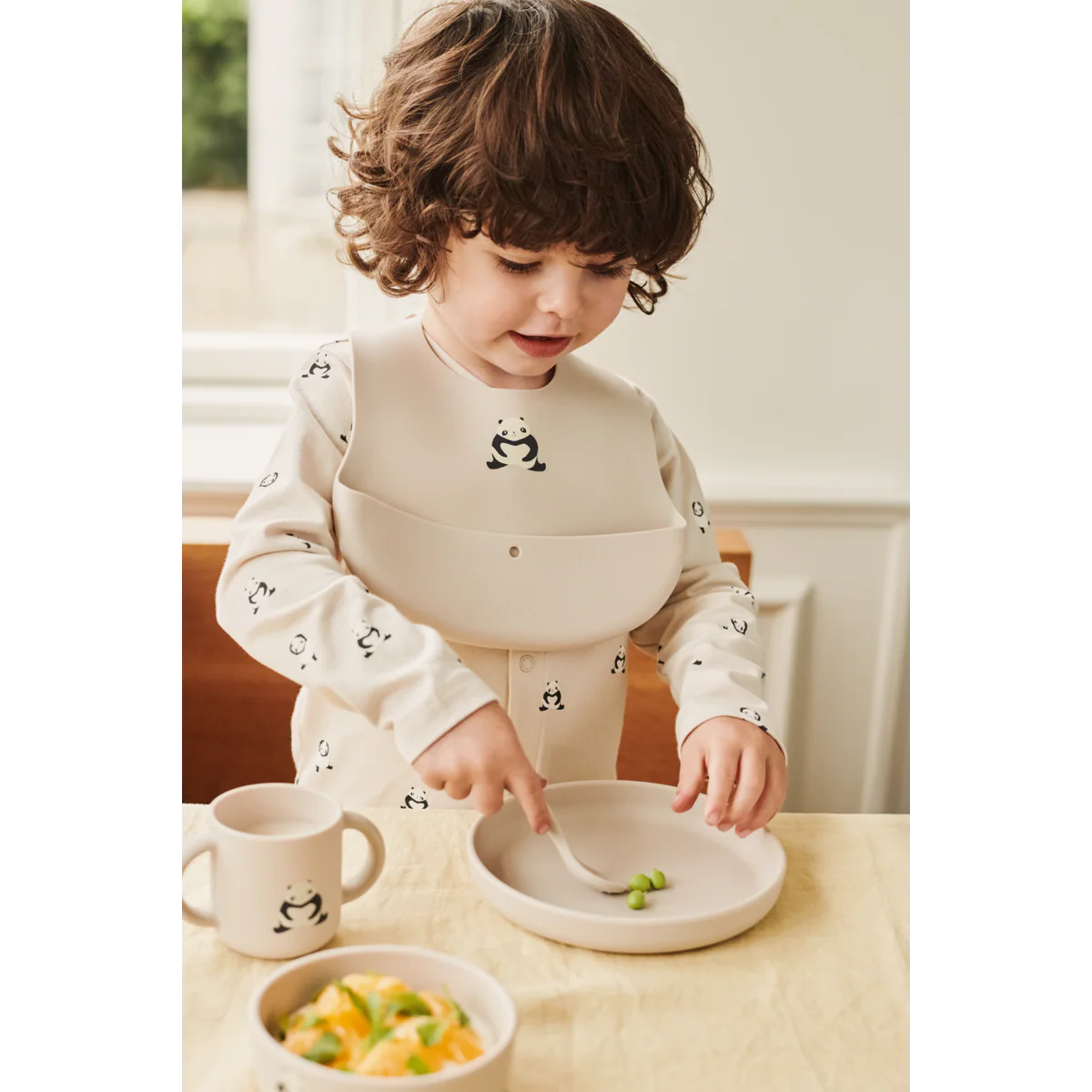 EMBER Printed Bib 2-pack - Panda / Sandy - Image 4
