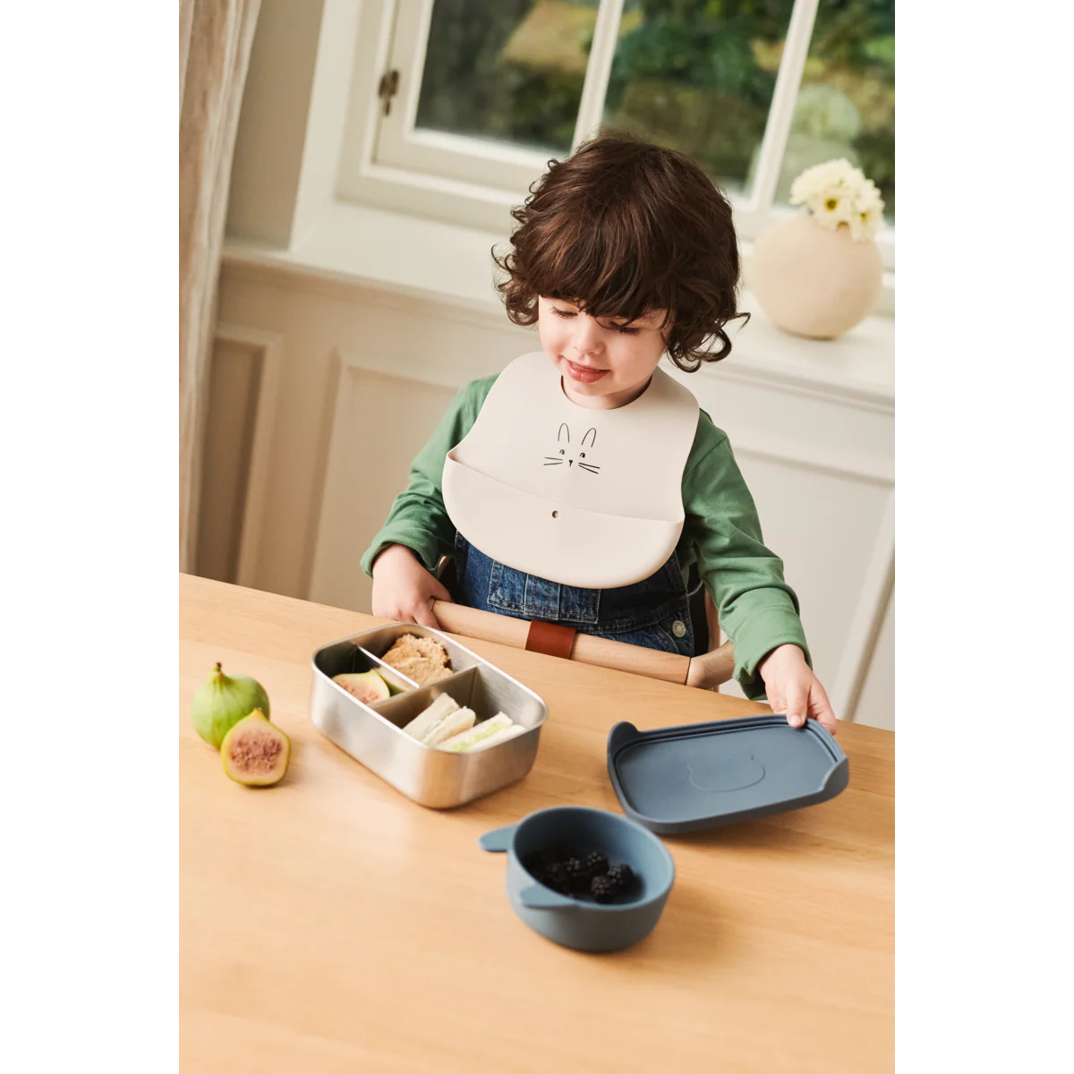 EMBER Printed Bib 2-pack - Rabbit Sandy / Oat - Image 5