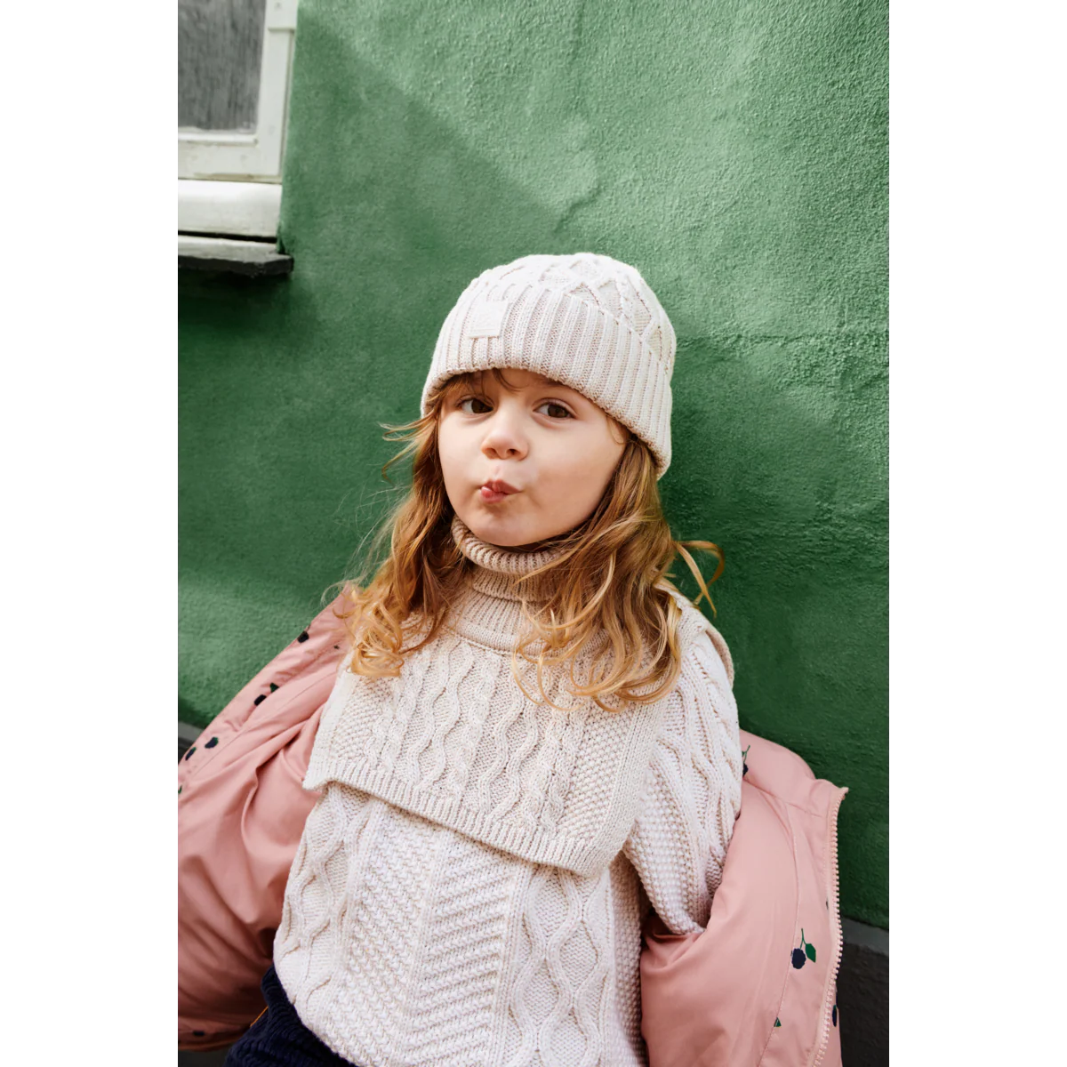 EZRA Cable Knit Beanie - Sandy - Image 7