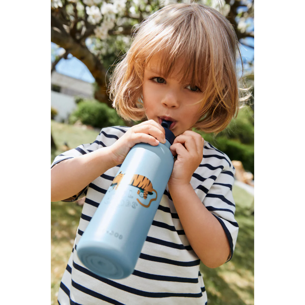 Falk Water Bottle 500 ml - Tiger / Beach blue - Image 3