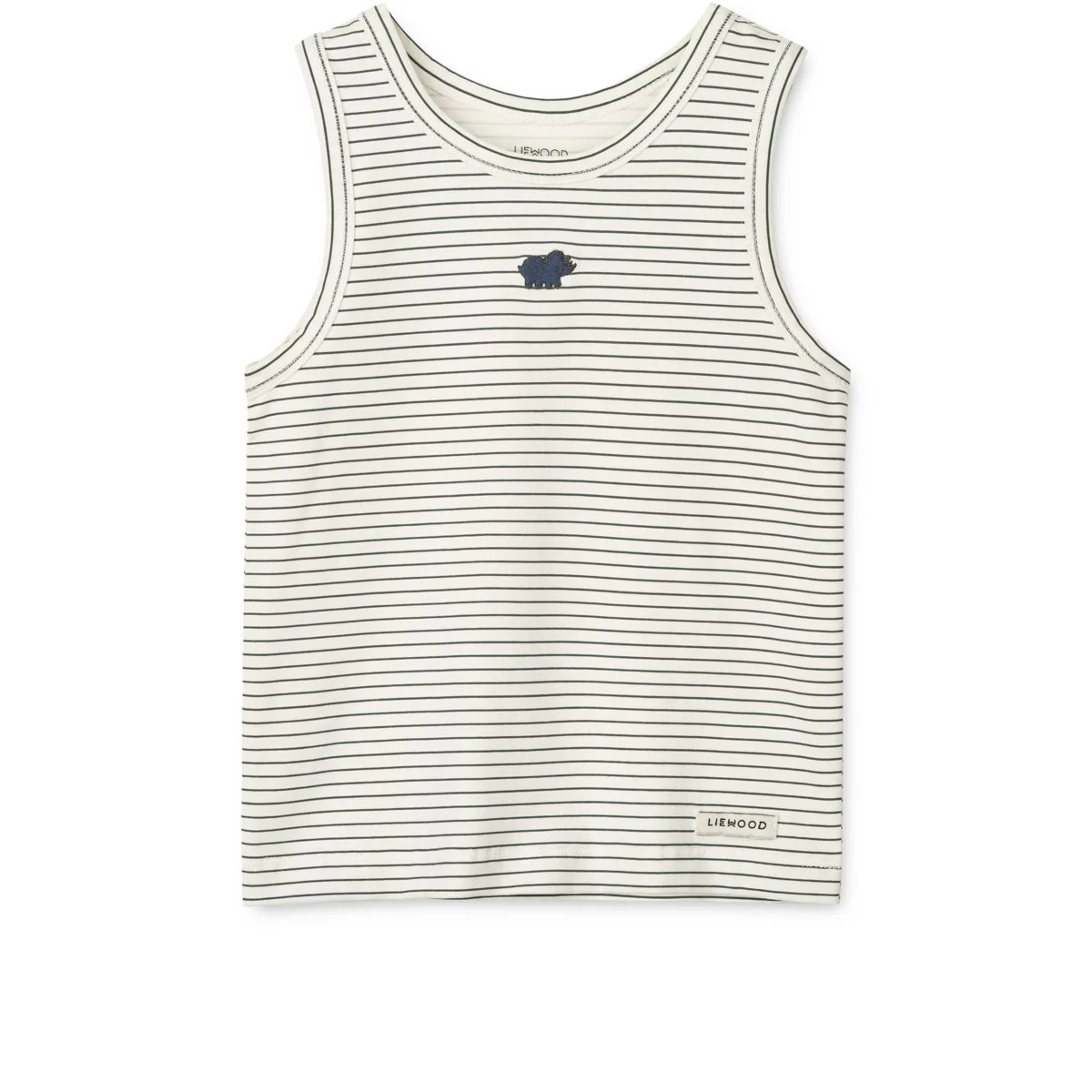Faris Tank Top 2-pack - Mini dinosaurs creme / stripe mix - Image 2