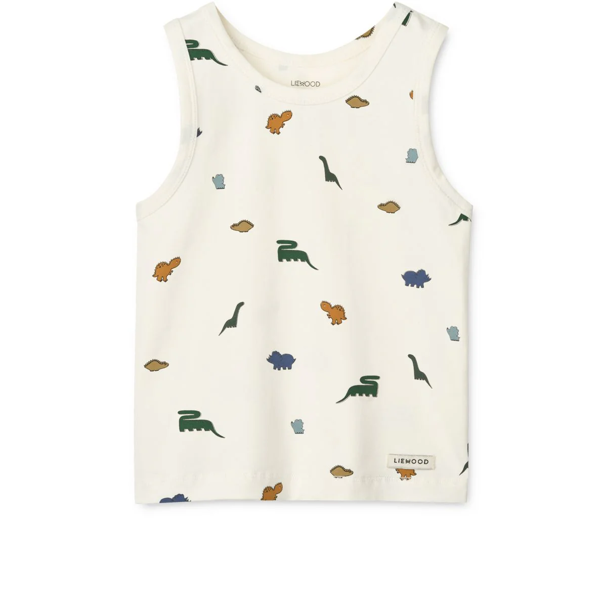 Faris Tank Top 2-pack - Mini dinosaurs creme / stripe mix - Image 3