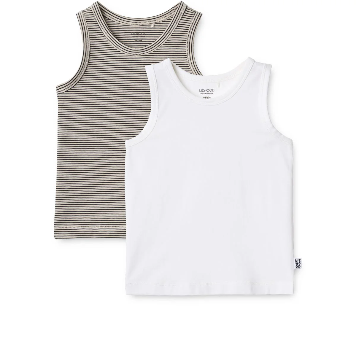 Faris Tank Top 2-pack - Stripe /Crisp white mix
