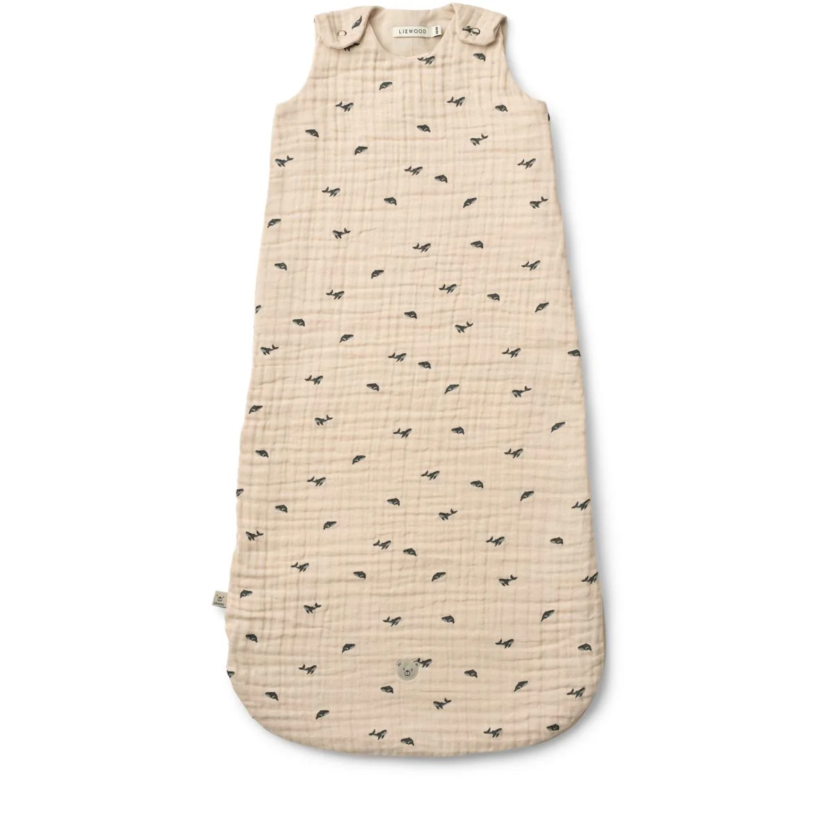 Flora Printed Sleeping Bag - Mini whale / Sandy