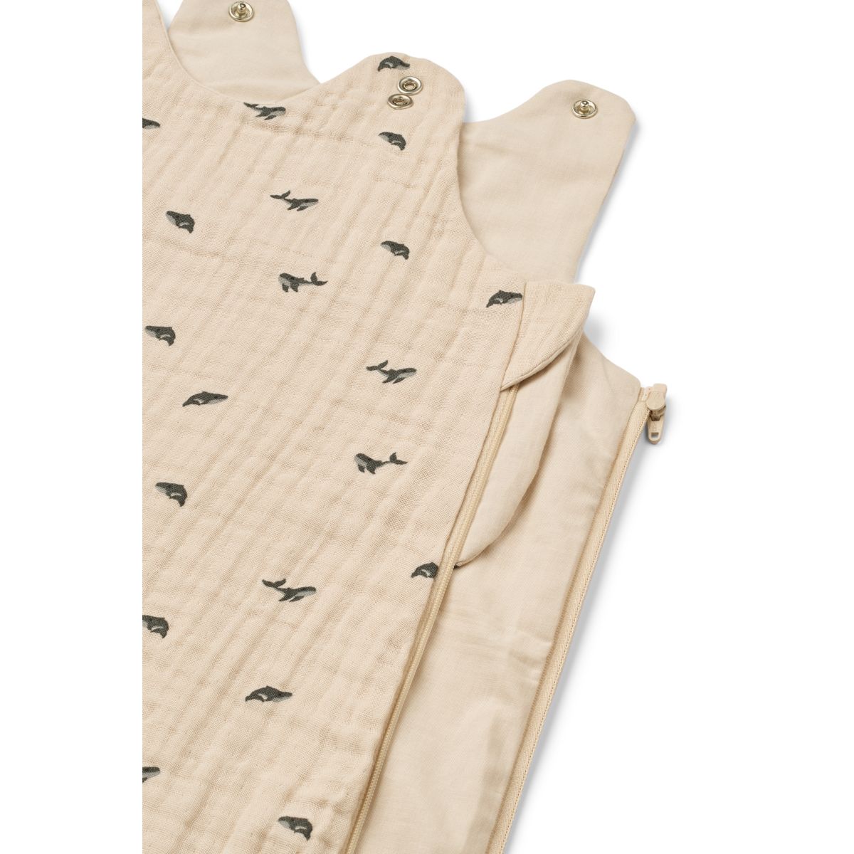 Flora Printed Sleeping Bag - Mini whale / Sandy - Image 2