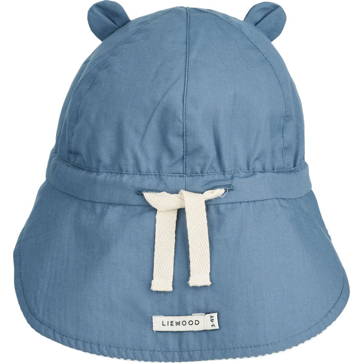 Gorm Seersucker Sun Hat - Y/D stripe: Blue wave/creme de la creme - Image 4