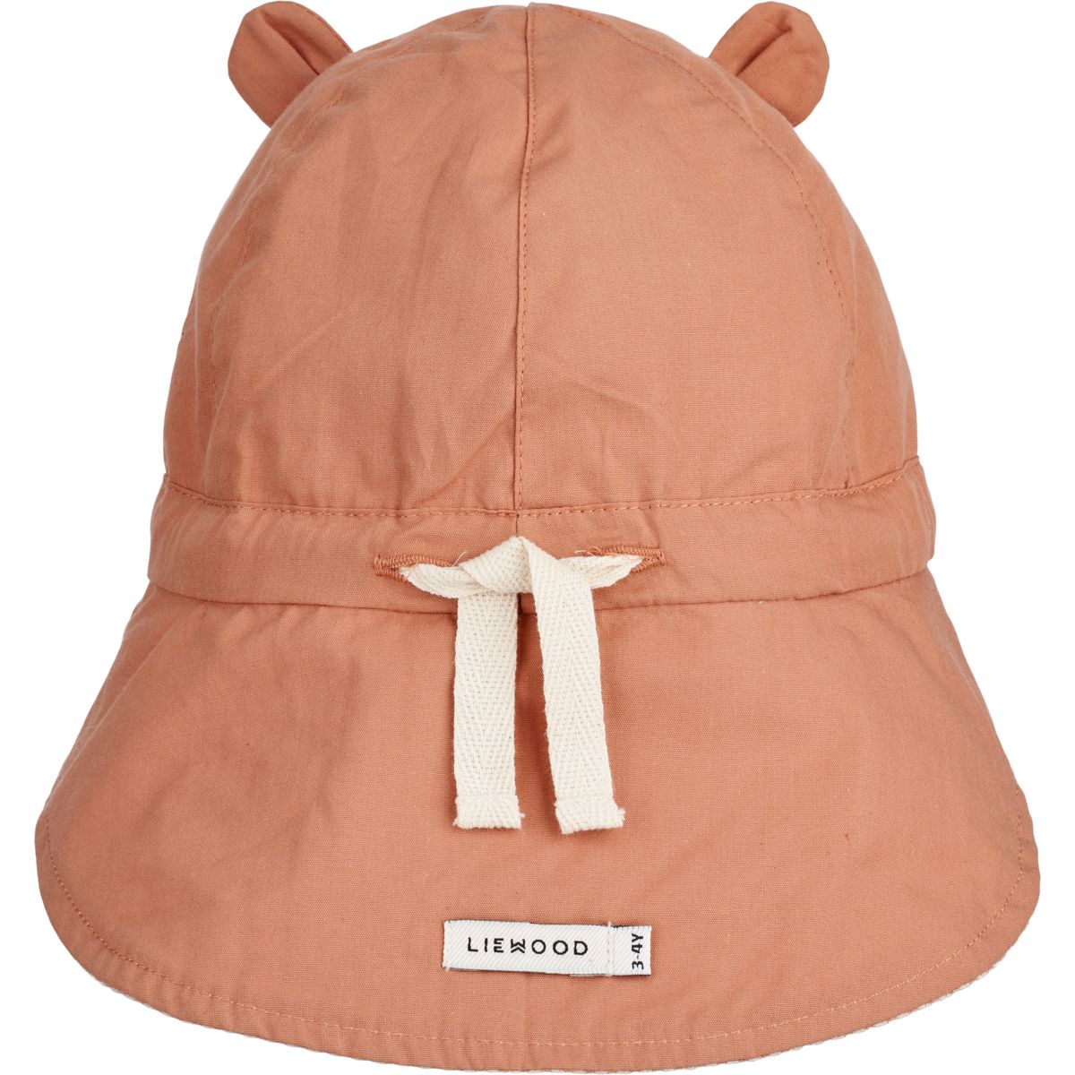 Gorm Seersucker Sun Hat - Y/D Stripe Tuscany rose / Sandy - Image 6