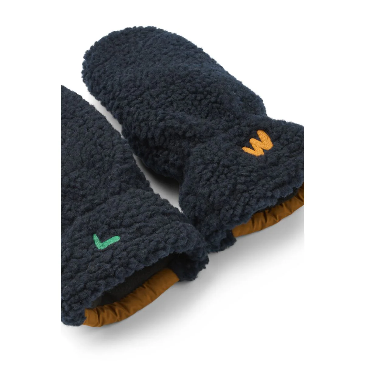 GRETHE Pile Mittens - Classic navy multi mix - Image 2