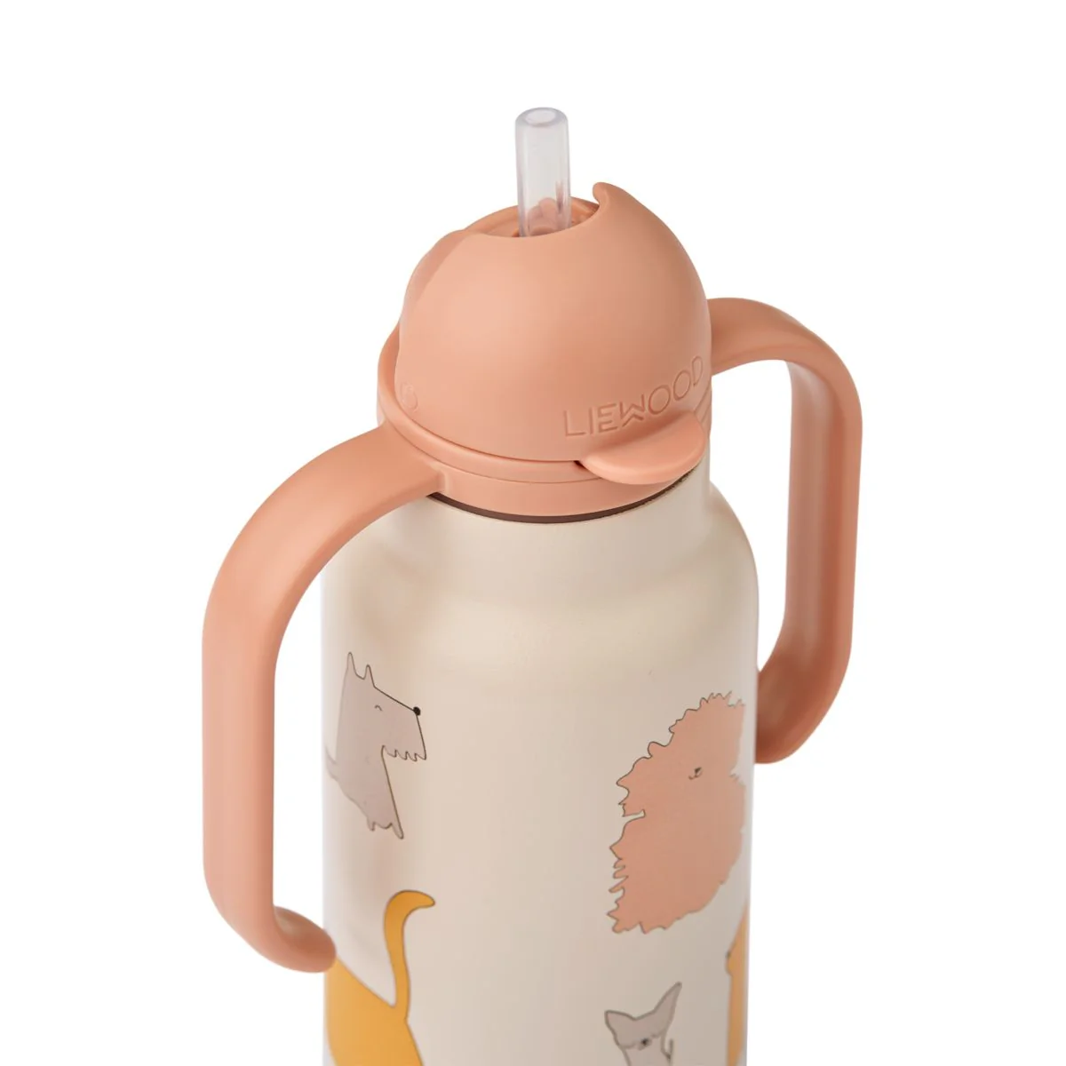 KIMMIE Steel Water Bottle 250 Ml - Cats and Dogs / Sandy - Image 2