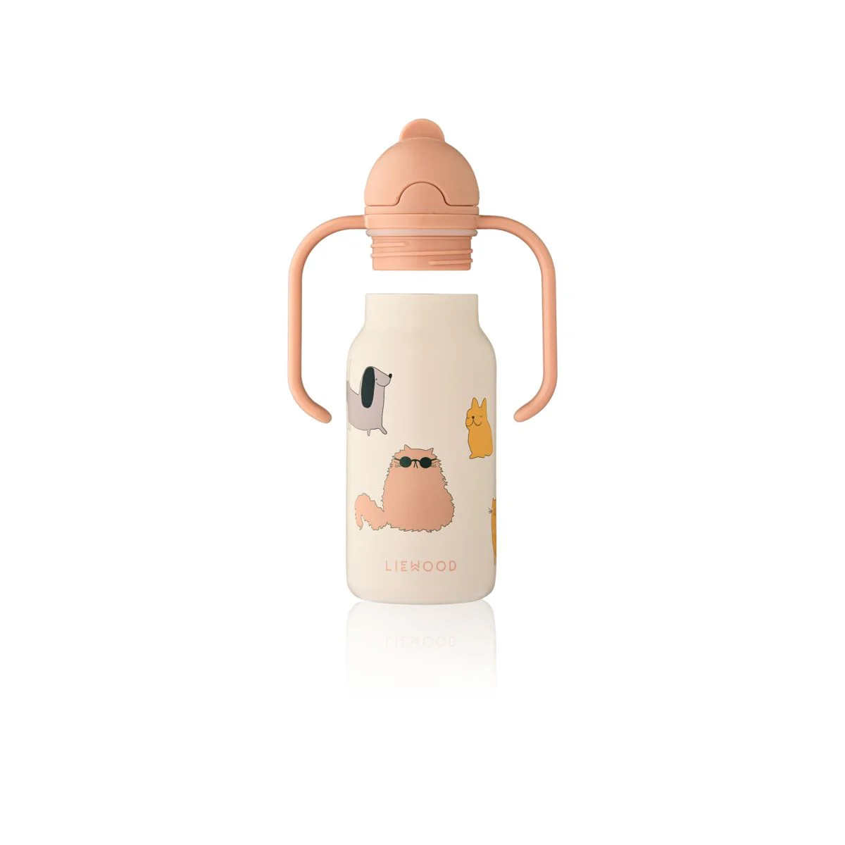 KIMMIE Steel Water Bottle 250 Ml - Cats and Dogs / Sandy - Image 4