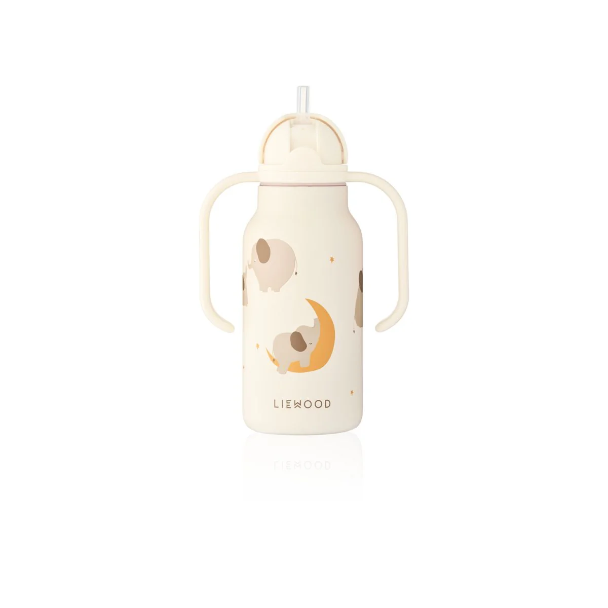 KIMMIE Steel Water Bottle 250 Ml - Elephant / Creme de la creme - Image 3