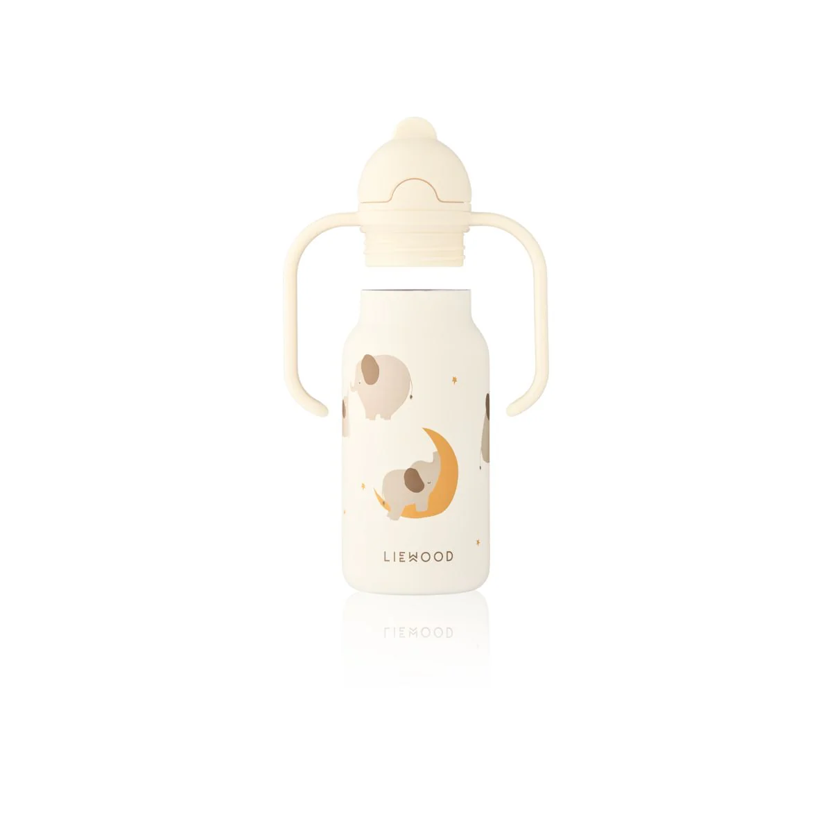 KIMMIE Steel Water Bottle 250 Ml - Elephant / Creme de la creme - Image 4