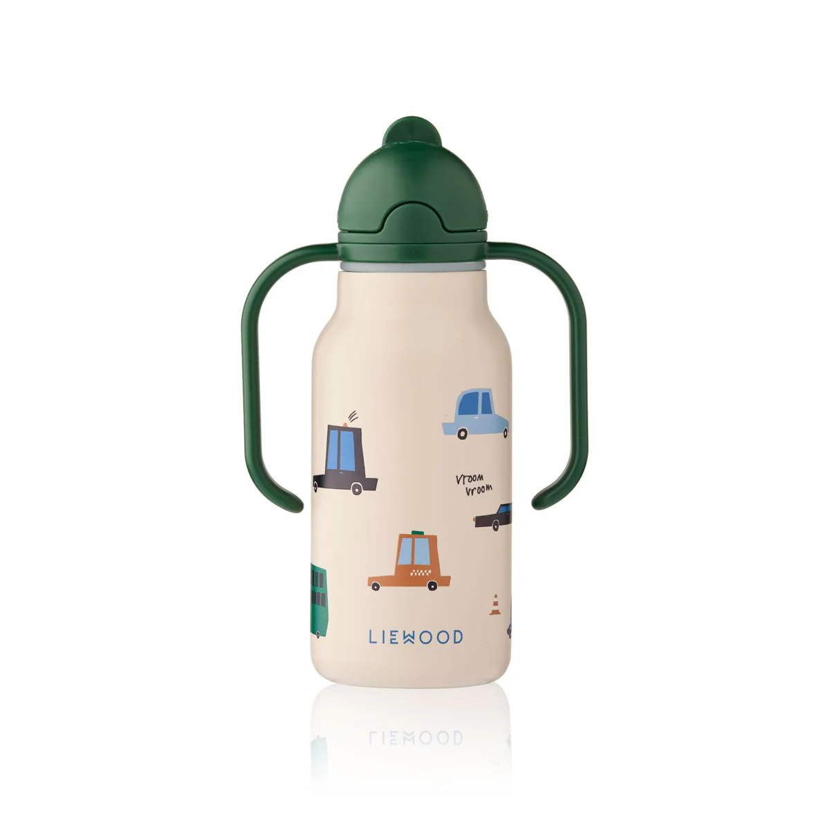 KIMMIE Steel Water Bottle 250 Ml - Cars / Sandy