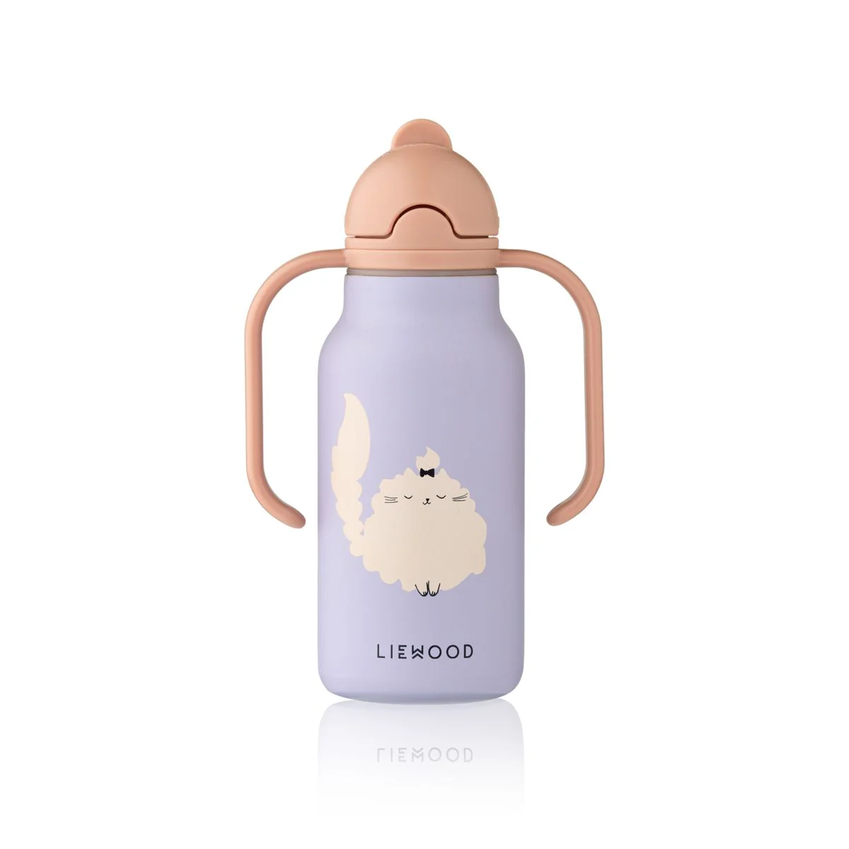 KIMMIE Steel Water Bottle 250 Ml - Cat / Warm lilac