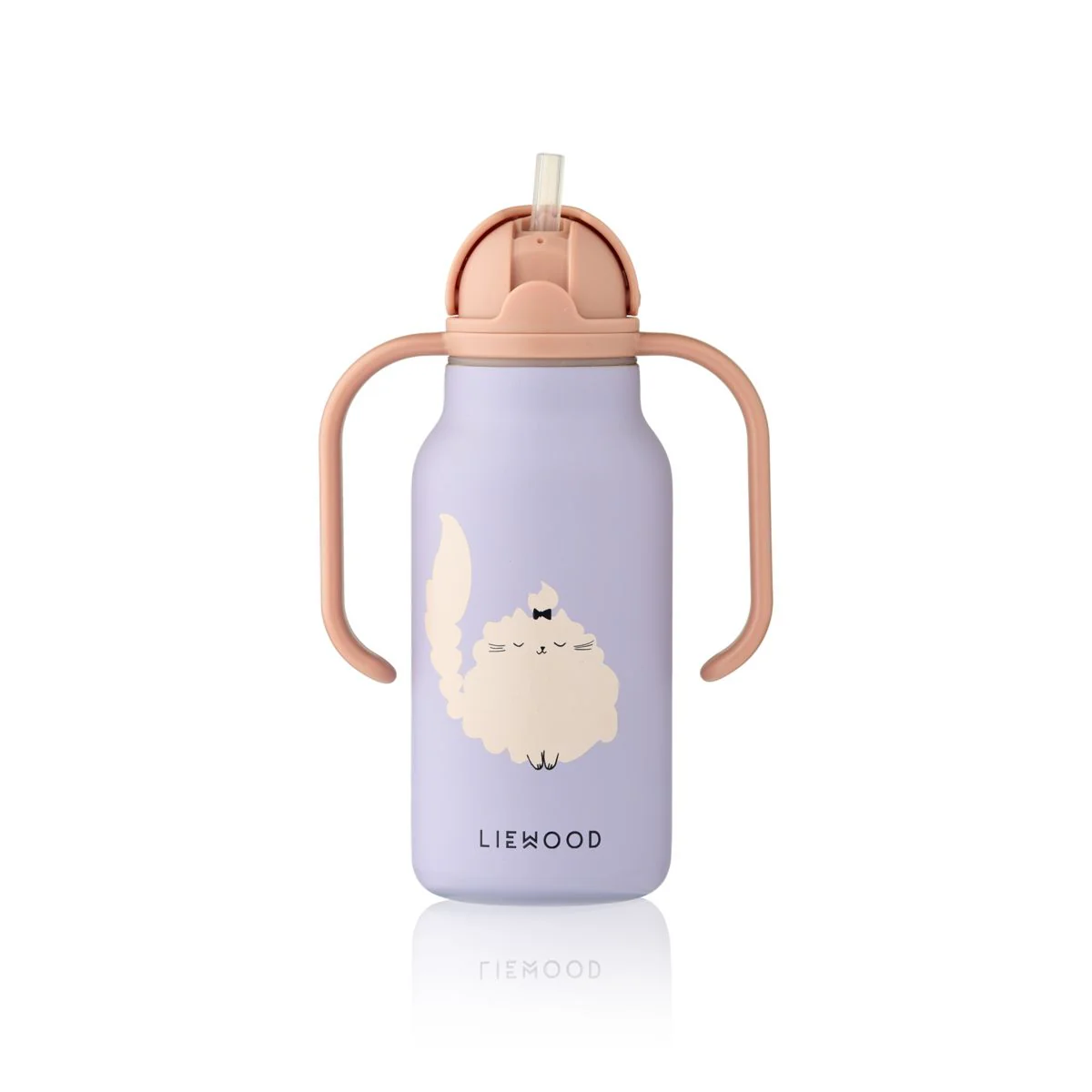 KIMMIE Steel Water Bottle 250 Ml - Cat / Warm lilac - Image 3
