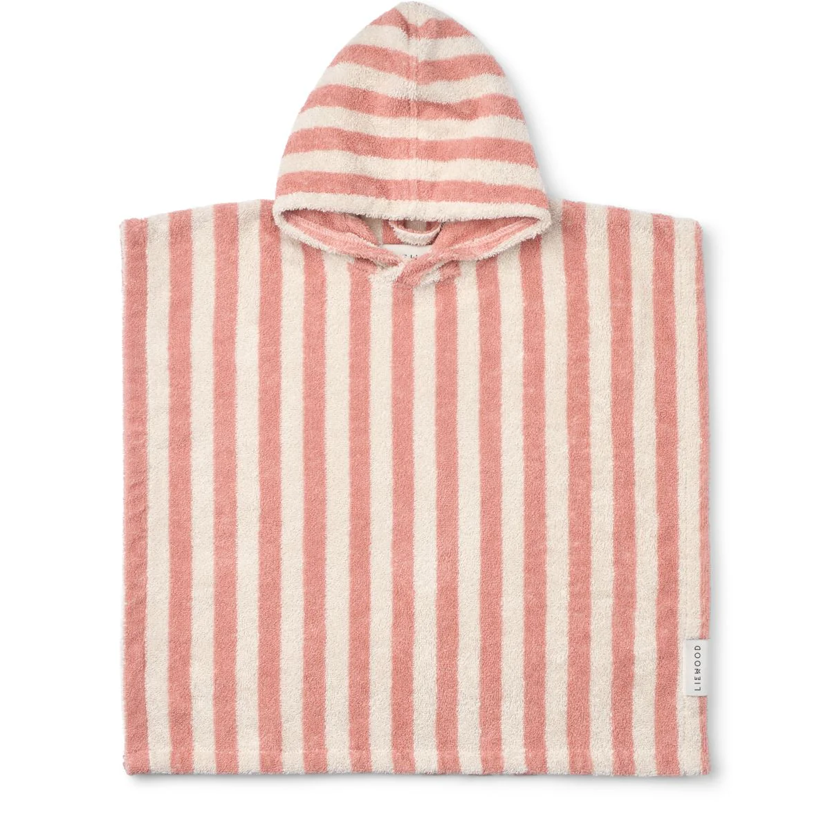 Koi Terry Poncho  - Coral blush / creme de la creme stripe