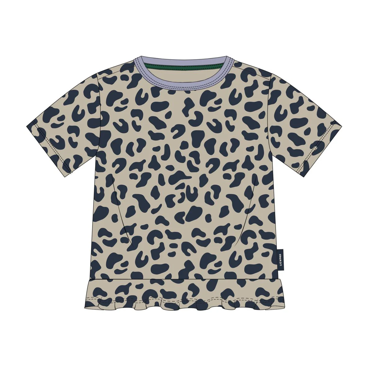 Kya Short-sleeve peplum T-shirt - Leo / Mist - Image 4