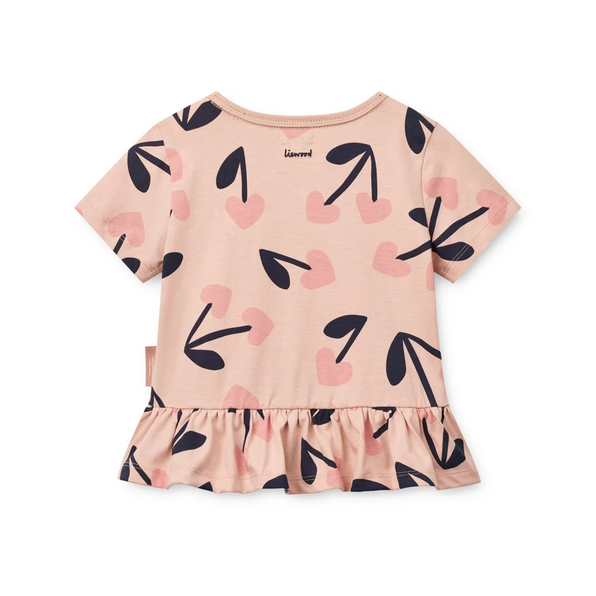 Kya Short-sleeve peplum T-shirt - Mega Cherry heart / Rosey - Image 2