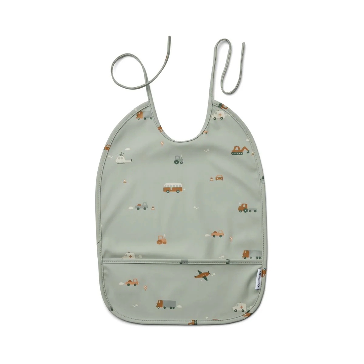 Lai Bib - Vehicles/dove blue mix