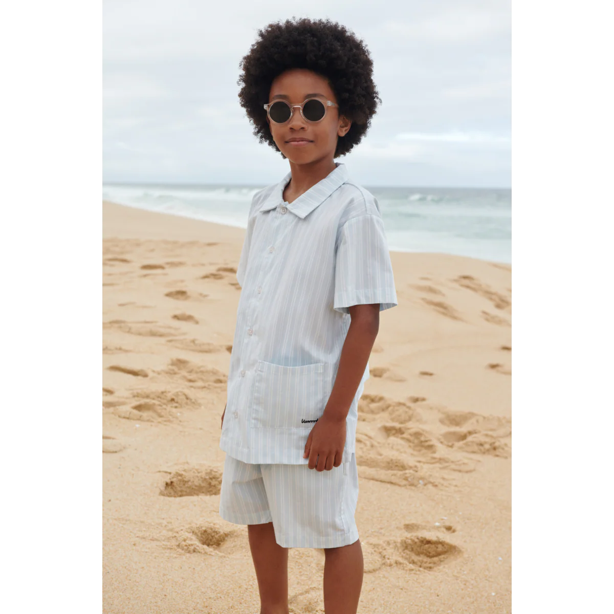 Leona Stripe Set - Y/D stripe Pure sky / Creme de la creme - Image 5