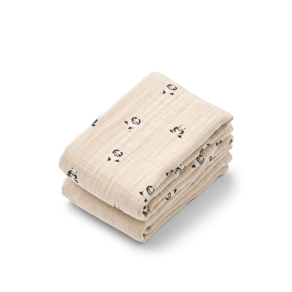 LEWIS Muslin Cloth 2-Pack - Mini panda / Sandy mix