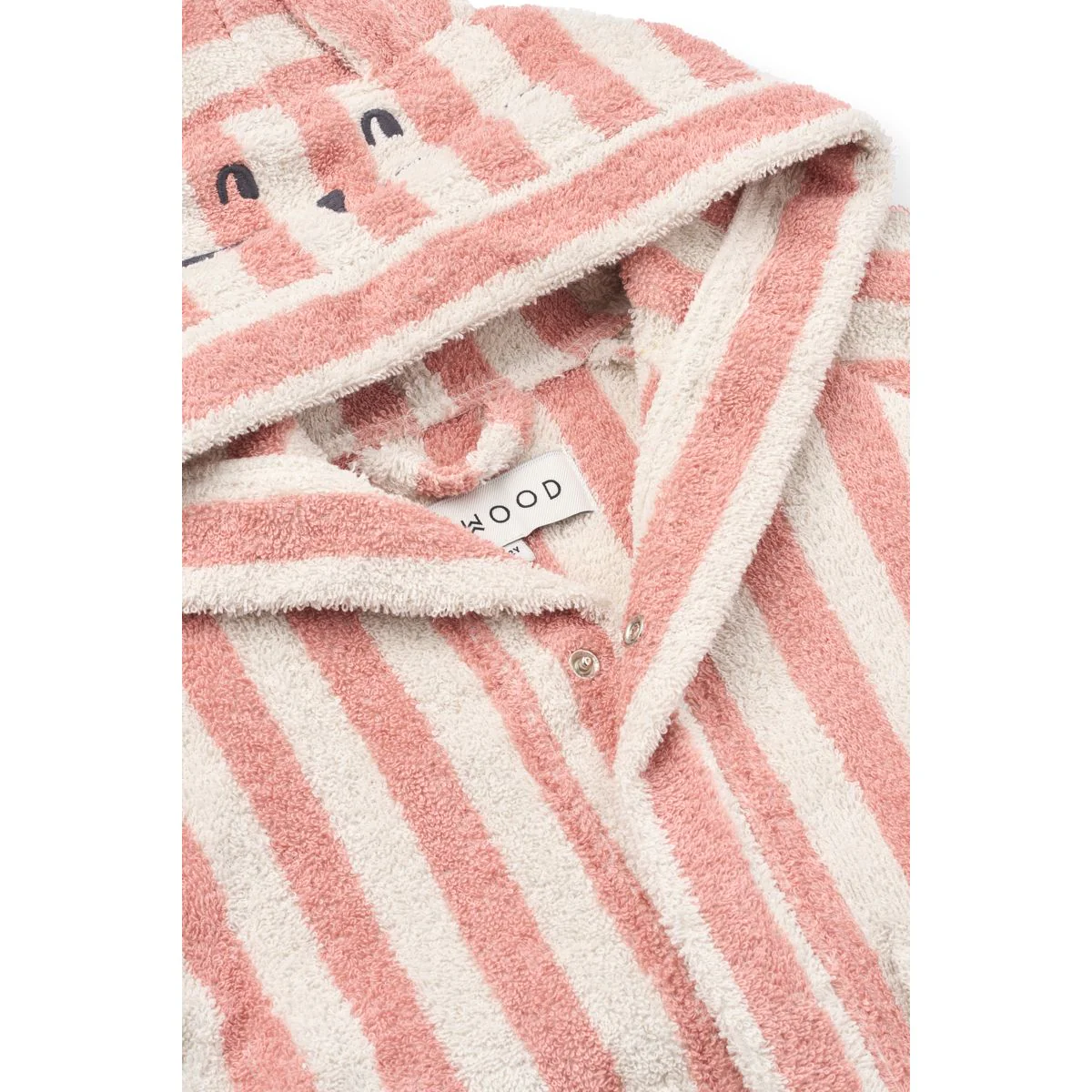 Lily  Bathrobe - Coral blush / creme de la creme stripe - Image 3