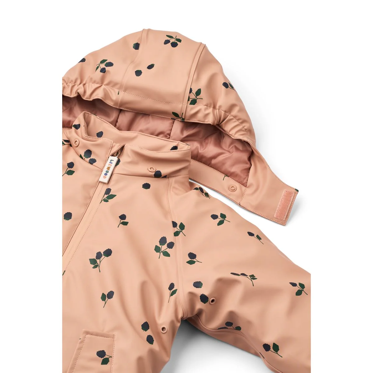 Maddy PU Rainsuit - Berry / Pale tuscany / Embroidery - Image 4